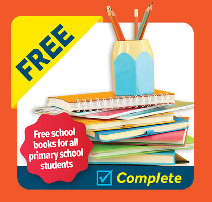 Free school books for all primary school students